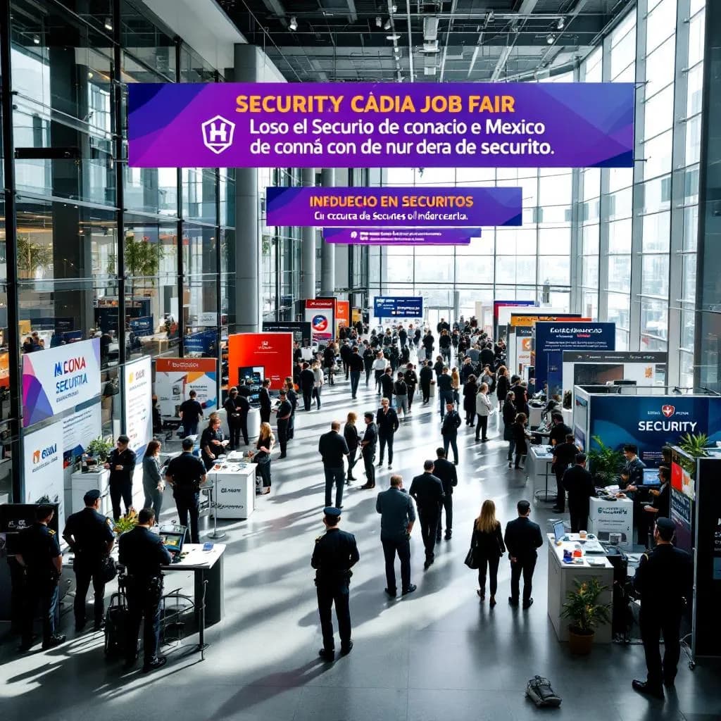 Profesional de seguridad privada revisando ofertas de empleo en su teléfono frente a un edificio corporativo en la Ciudad de México
