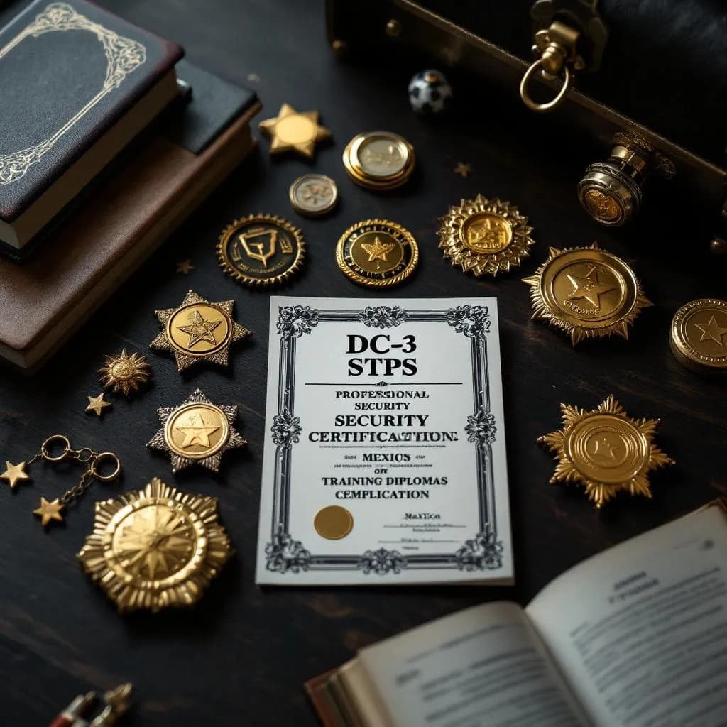 Colección de certificaciones y constancias oficiales para profesionales de seguridad privada en México