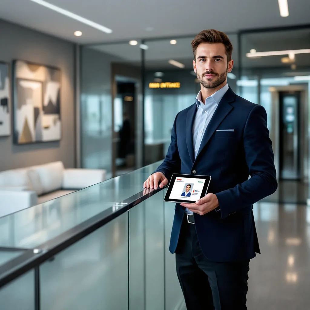 Guardia de seguridad realizando ronda de vigilancia en instalaciones corporativas en México